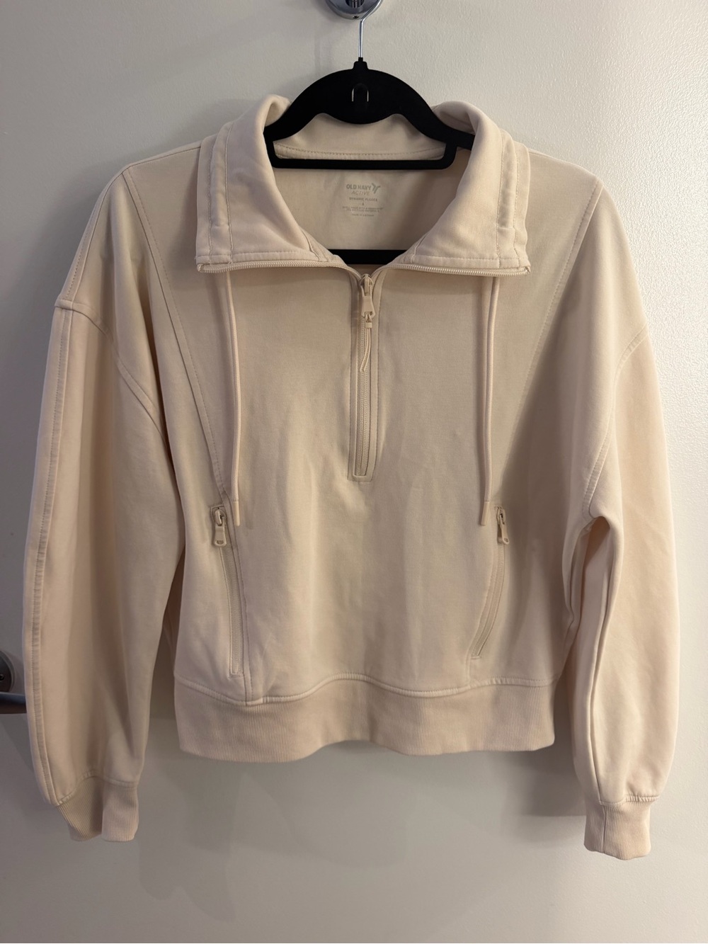Old Navy Cream Half Zip Sweatshirt Pullover